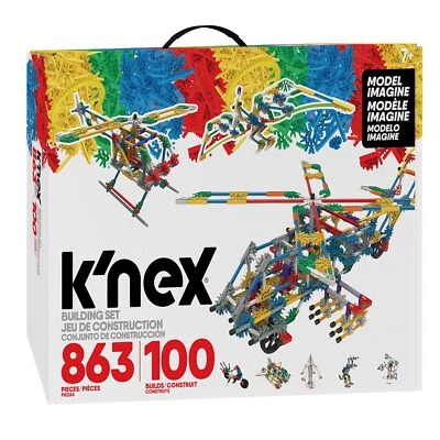 K’NEX Imagine: Conjunto de Construção de 100 Modelos – 863 Peças, STEM Learning Creative Co... - Imagem 1 de 4