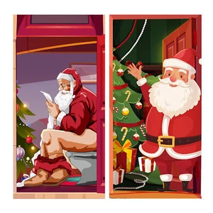 Christmas Creative Outdoor Decoration Hanging Door Cover Holiday Party Decor - Picture 1 of 14