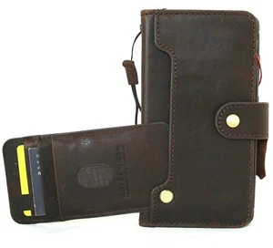 Funda de cuero suave genuino para Galaxy S20 FE billetera libro ranuras para tarjetas cierre marrón - Imagen 1 de 7