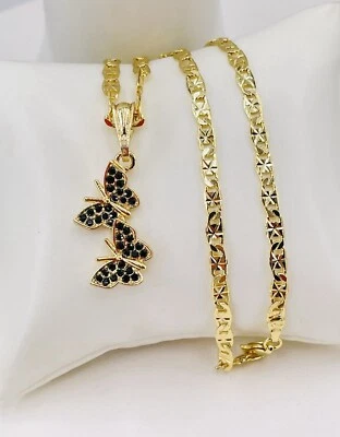 Кулон Mariposa CZ Cadena oró ламинадо/бабочка и позолоченная цепочка 14 карат - Изображение 1 из 3