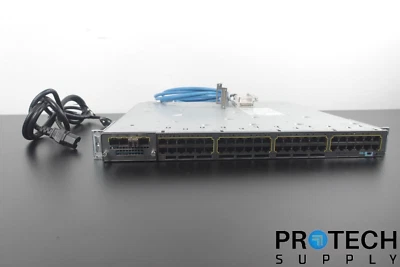 Cisco WS-C3750X-48PF-S 48-Port Gigabit IP Base Switch w/ Cables w/ WARRANTY - Image 1 of 4