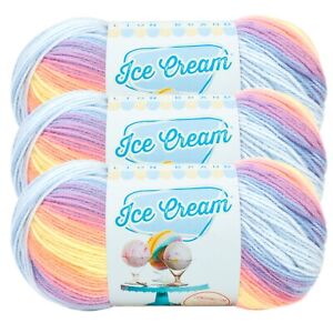 (3 Pack) Lion Brand Yarn 923-220Q Ice Cream Baby Yarn, Parfait