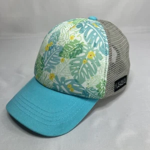 KAHAKAI Kids Collection Leaf Trucker Hat Mesh Back Ball Cap Blue - Picture 1 of 10