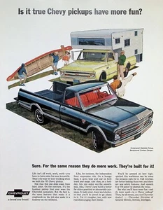 VINTAGE 1960s Print Ad ~ 1967 Chevrolet Pickup Trucks ~ You'll have more fun... - Picture 1 of 1