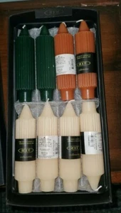 Mixed Lot of 8 Root 5" Collenette Candles Buttercream Rust Green Beeswax Grecian - Picture 1 of 8
