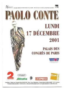 2001 - PAOLO CONTE - Palais des Congrès, Paris - event postcard, drawn - Picture 1 of 1