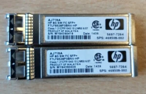 2 X HP AJ718A HP 8G SW FC SFP+ FTLF8528P3BNV-HP - Picture 1 of 1