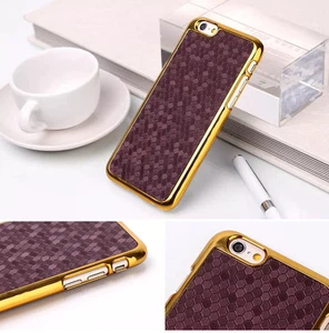 New Golden Chrome Cross Rhombus Texture Hard Back Skin Case Cover 6 - 4.7" inch - Picture 1 of 13