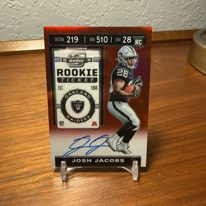2019 Contenders Optic - Josh Jacobs #124 Rookie Auto Red Prizm 54/199 - Picture 1 of 2