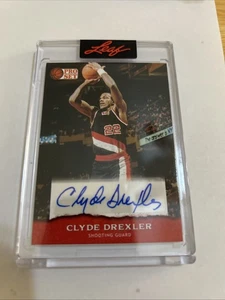 2022 Leaf Pro Set Clyde Drexler Red Parallel Auto Trail Blazers - Picture 1 of 3