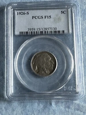 1926S buffalo nickel PCGS F15 - Image 1 of 2