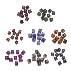 10Pcs Square Corner Dices Board Game Engraving Dices Educational Toy Accessory - Picture 1 of 13