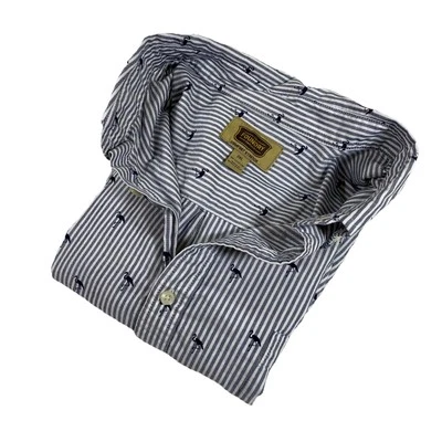 Camisa de fundición para hombre 2XL a rayas con botones estampado de flamenco cómoda elástica Foto 1 de 4