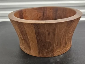 Cuenco para servir ensalada de teca pavimentada Nissen Dinamarca Jens Quistgaard MCM grande 16" WOW - Imagen 1 de 6