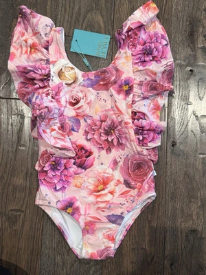 NUEVO CON ETIQUETAS Traje de Baño Posh Peanut Floral Una Pieza Talla 6 Jóvenes Niños ¡NUEVO! Foto 1 de 3