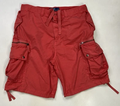 Pantalones Cortos Carga Polo Ralph Lauren Cordón Hombres XL Rojo Multi Bolsillos Foto 1 de 4