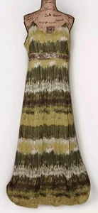 APT. 9 - Beautiful Green Brushstroke Beaded Lined Maxi Dress - Women's Size 18 - Picture 1 of 3