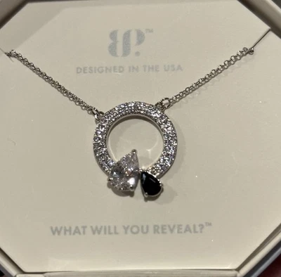 Bomb Party BP OG Necklace RBP9089 Making A Statement Black Onyx On Rhodium - Image 1 of 4