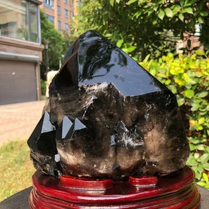 Muestras minerales de cristal ahumado natural de 15,55 lb curación energética + pedestal - Imagen 1 de 19