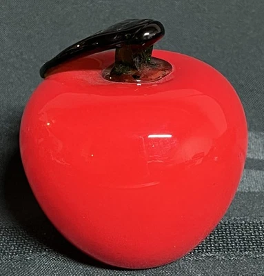 Vidrio artístico soplado a mano vintage manzana roja  Foto 1 de 4