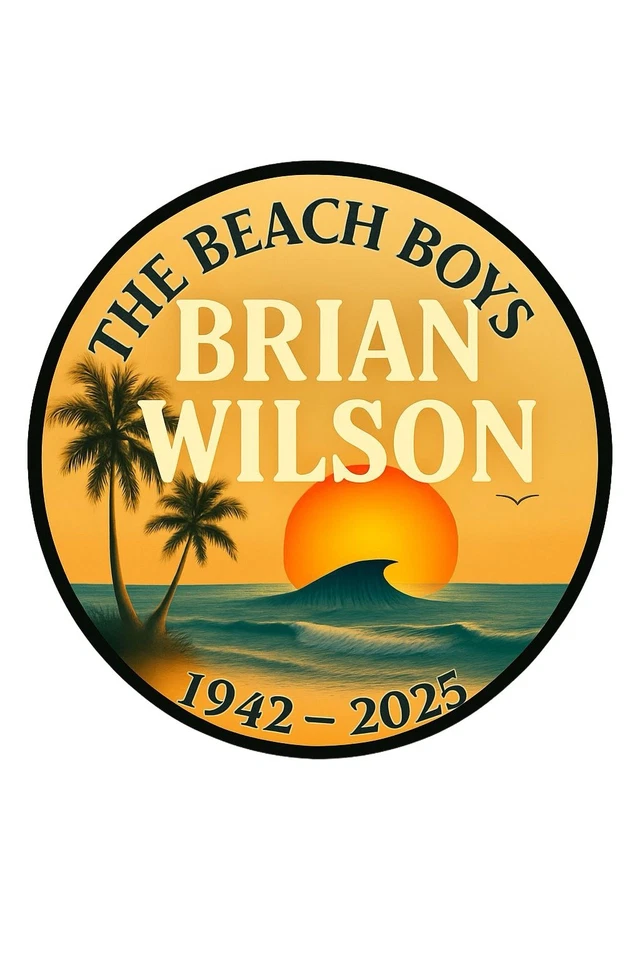 SCOUTING USA INC New 3” Round Brian Wilson Beach Boys Commemorative Vinyl Sticker Decal RIP