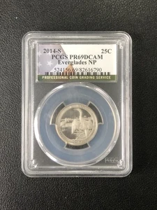 2014S United States Quarter Dollar 25C Everglades NP PCGS PR69 DCAM Silver Coin - Picture 1 of 2