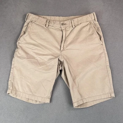 Pantalones Cortos Uniqlo Para Hombre Medianos Beige Clásicos Chinos Verano Informales Algodón Frente Plano Foto 1 de 4