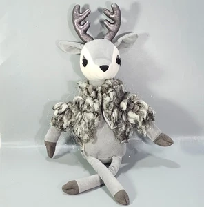 Peluche Jellycat Liza Renna Grigio Cervo 18" Pelliccia Maglione Decorazione Natale Vacanze - Foto 1 di 20