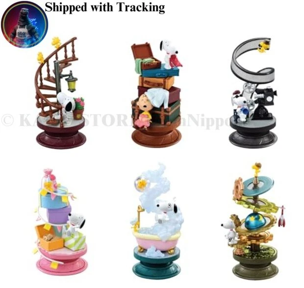 Re-Ment Miniatures Peanuts Snoopy Spiral Diorama Desktop Figure Full Set