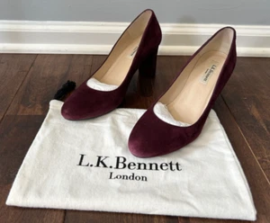 L.K. Bennett Sersha Oxblood Wildleder Pumps Damen EU 38,5 / US 7,5 - Bild 1 von 9