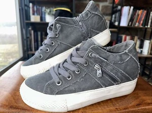 Blowfish Malibu ZS001 Low Top Women’s Sz 8.5 Canvas shoes 1.5” Platform Zip EUC - Picture 1 of 9