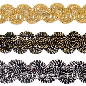 Posamentenborte 8mm/25m Metallisiertes Band Zierband Borte Nähen Deko Band - Bild 1 von 4