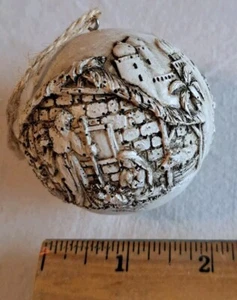 Christmas Navity Jasperware Style 3D Resin Ornament w/Manger & 3 Kings Antiqued - Picture 1 of 4