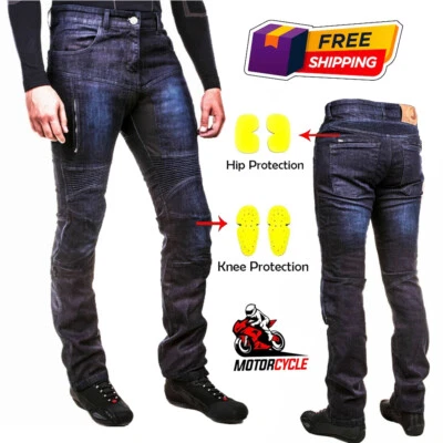 Uomo Jeans da moto Denim Estivi CE Certificati Con Kevlar® Rinforzi Protezioni - Immagine 1 di 4