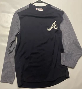 Vintage small ATLANTA BRAVES thermal SWEATSHIRT baseball Dale Murphy embroidered - Picture 1 of 7