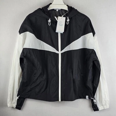 $158 Johnny Was Calme XL Elements Track Jacket Full Zip Hoodie Windbreaker Onyx  - Image 1 of 4
