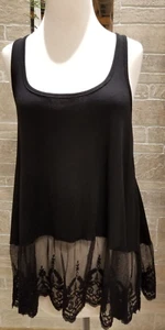Umgee Shirt Extender Cami Women's Black Small Lace Tank Top Racer Back Strap New - Picture 1 of 10