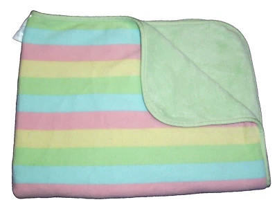 Флисовое одеяло Koala Baby в полоску розовое желтое зеленое цвет морской волны синее 30x40"" - Изображение 1 из 2