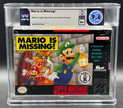 Mario is Missing Super Nintendo SNES Discovery Printed Sealed New WATA 9.6 A+ - Image 1 of 2