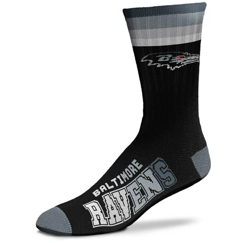 Baltimore Ravens Football Black & Gray Deuce Platinum Crew Socks Cover