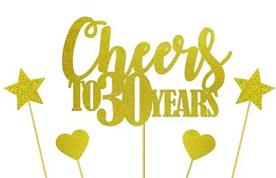 Saludos a 30 años adorno de pasteles 30 aniversario/cumpleaños decoración de pasteles decoración de fiestas Foto 1 de 2