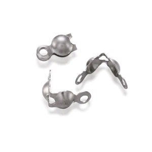 500pcs Quality Stainless Steel Bead Tips Knot Covers Open Clamshell Craft 6x4mm - Picture 1 of 8