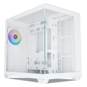 Vetroo AL900 White ATX Mid Tower PC Case Tempered Glass w/ ARGB & PWM FDB Fan x1 - Picture 1 of 9