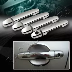 MIRROR CHROME DOOR HANDLE COVER CAP TRIM FIT 03-11 TOYOTA COROLLA/01-11 RAV4 - Picture 1 of 2