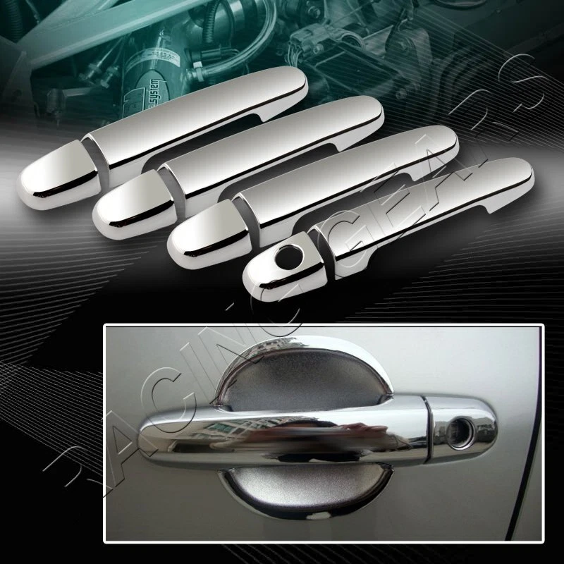 MIRROR CHROME DOOR HANDLE COVER CAP TRIM FIT 03-11 TOYOTA COROLLA/01-11 RAV4 - Image 1 of 2