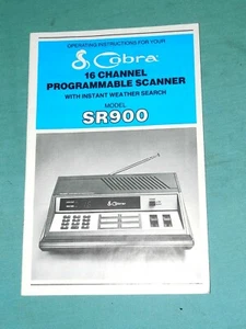 Cobra SR900 16 Channel Programmable Scanner Operating Instructions - Picture 1 of 5