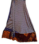 Incredible-art Vintage silk sari wrap skirt multicolor Bohemian Hippie skirt