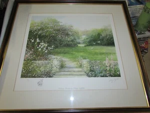 Beautiful COUNTRY GARDEN Hilary Scoffield Signed Print Limited Edition 361/850 - Picture 1 of 8