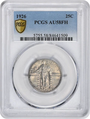 1926 Standing Liberty Silver Quarter AU58FH PCGS Cover