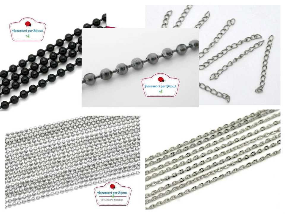 Basi Catena Colorati Nero o Platino scegli colore - Immagine 1 di 1
